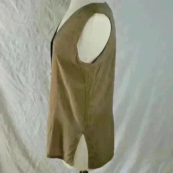 Vintage 90's Anne Larson 100% Silk Longline Sleeveless Vest Top sz M - Picture 3 of 6